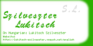 szilveszter lukitsch business card